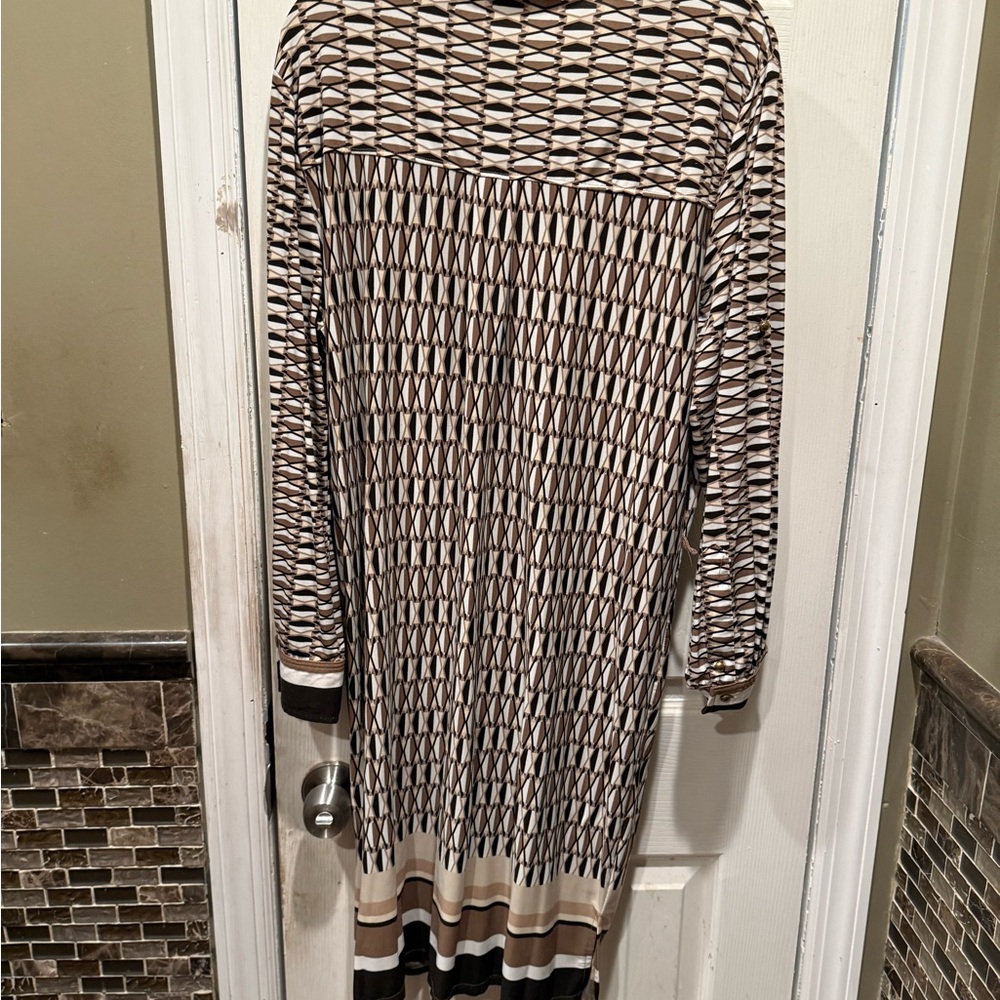 Ellen Tracy Geometric Patterned Women’s Shirt Dress - Size XL - Picture 6 of 8